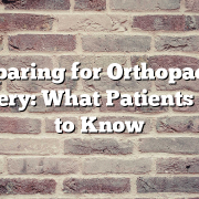 Preparing for Orthopaedic Surgery: What Patients Need to Know